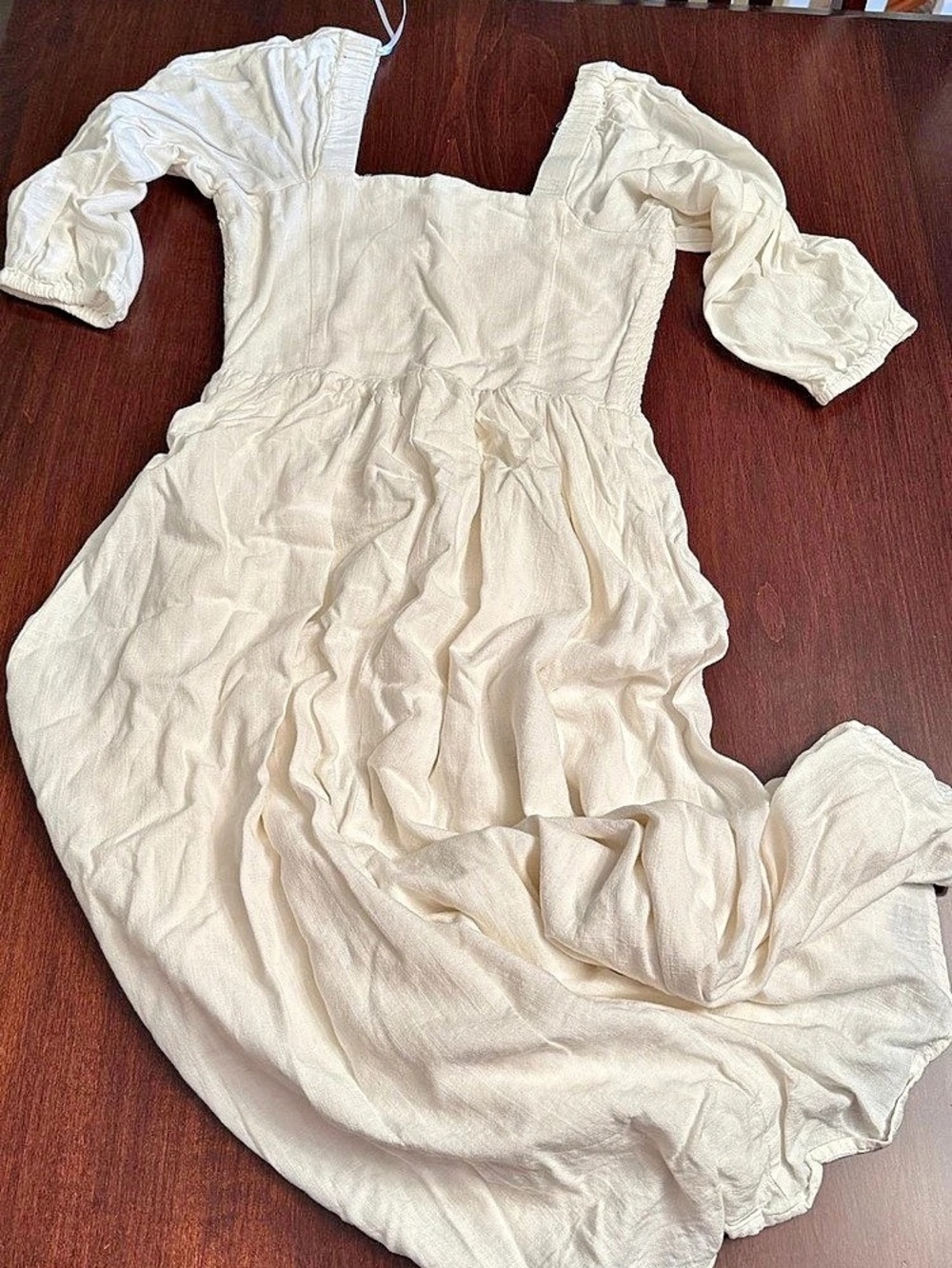 Lauren Conrad Puff Sleeve Maxi Dress in Cream Size XS
